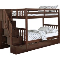 memphis dark brown twin over twin bunk bed with trundle   
