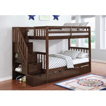 memphis dark brown twin over twin bunk bed with trundle   