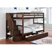 memphis dark brown twin over twin bunk bed with trundle   