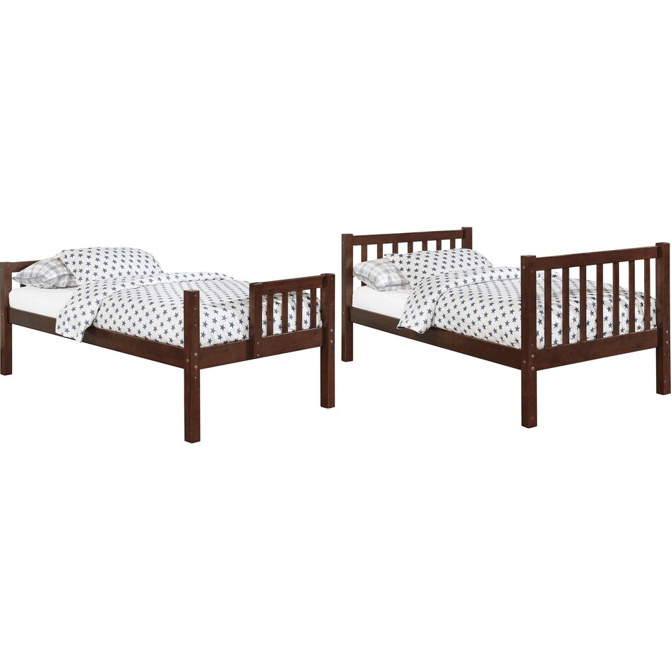 Memphis Twin Over Twin Trundle Bunk Bed Walnut Value City Furniture