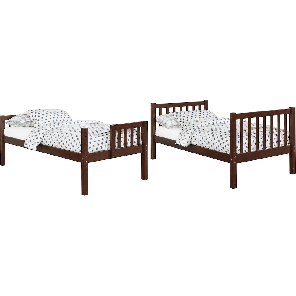 memphis dark brown twin over twin bunk bed with trundle   