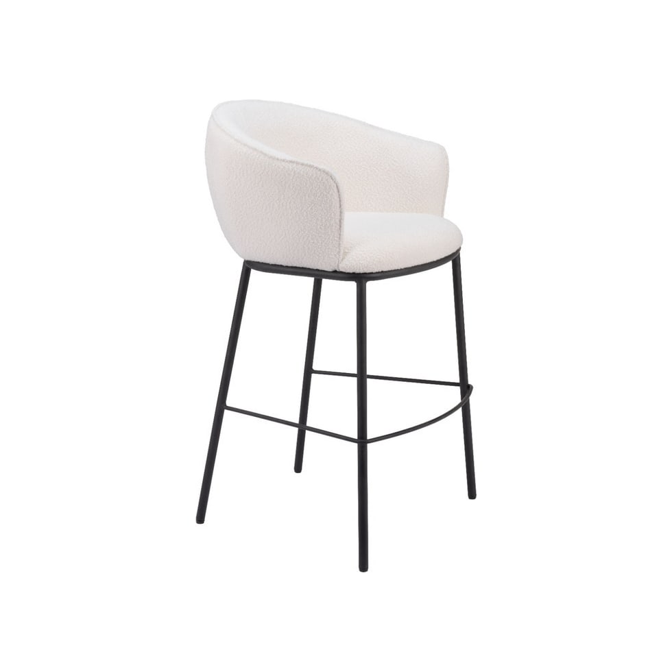 mendes white bar stool   