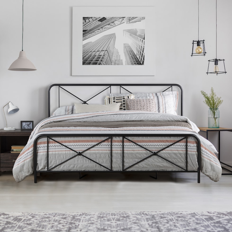 mercer black king bed   