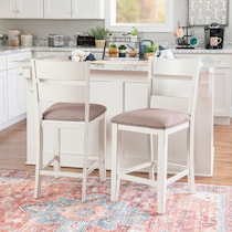 meretta white  pc counter height dining room   