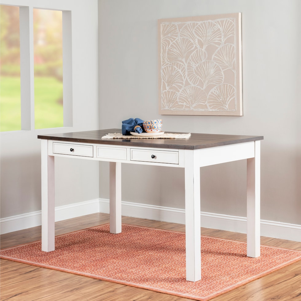 meretta white  pc counter height dining room   