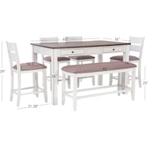 meretta white  pc counter height dining room   