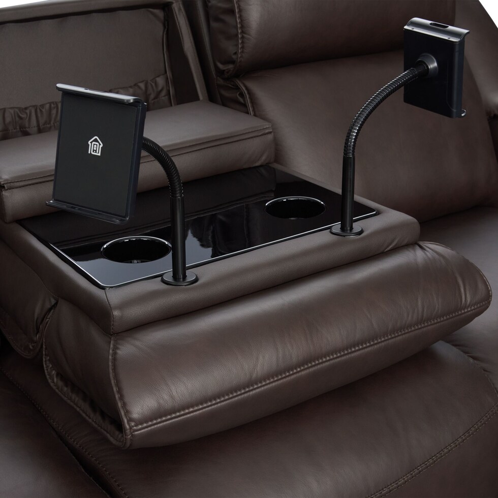 merrell dark brown  pc power reclining living room   
