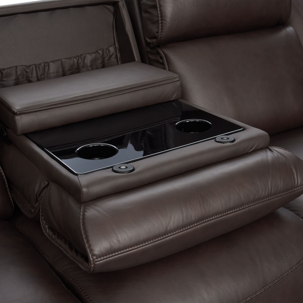 merrell dark brown  pc power reclining living room   