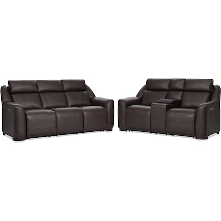 Merrell Triple Power Reclining Sofa and Loveseat