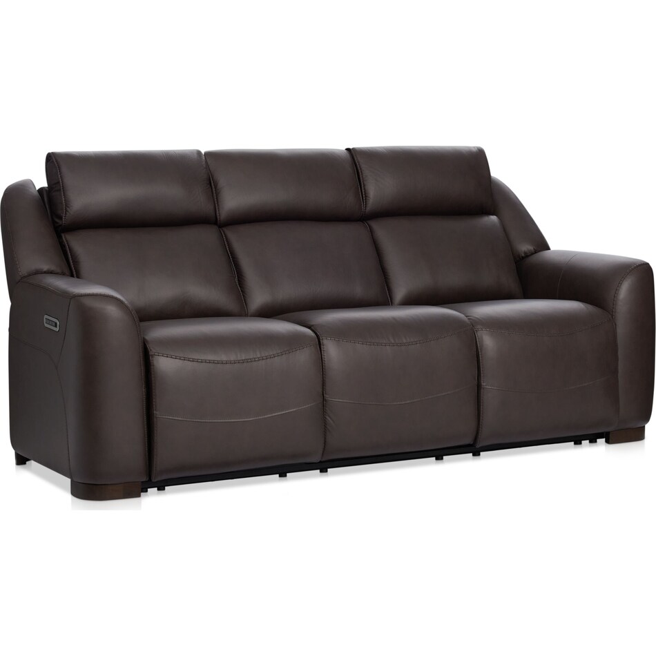 merrell dark brown  pc power reclining living room   