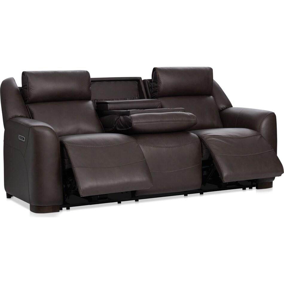 merrell dark brown  pc power reclining living room   