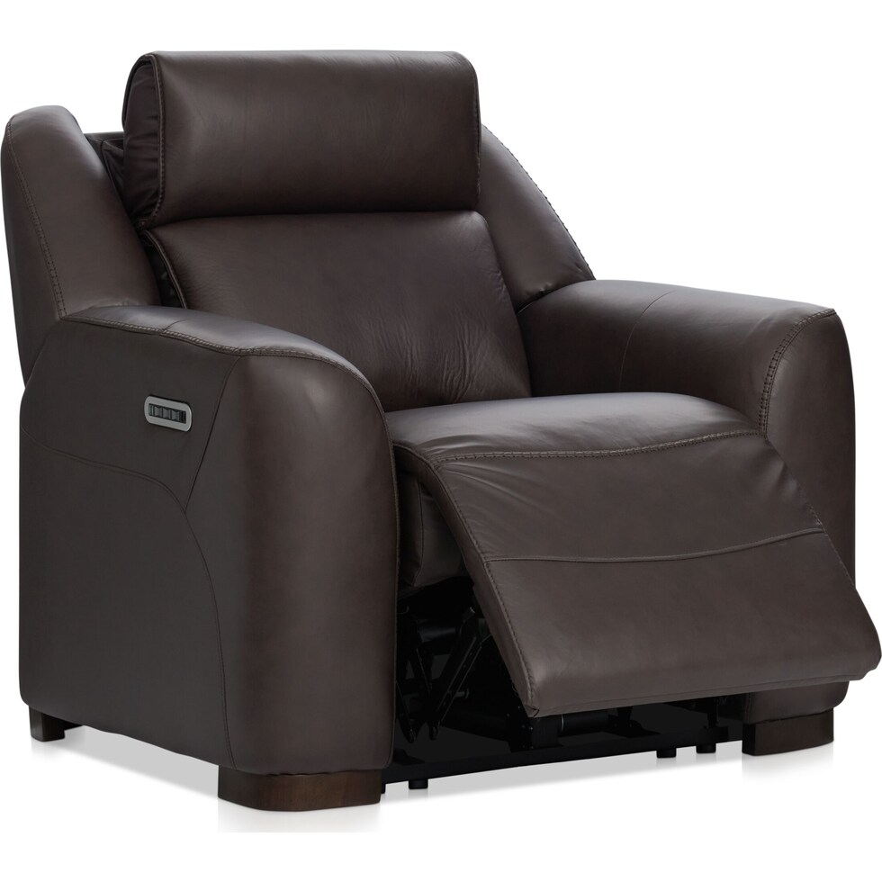 merrell dark brown power recliner   