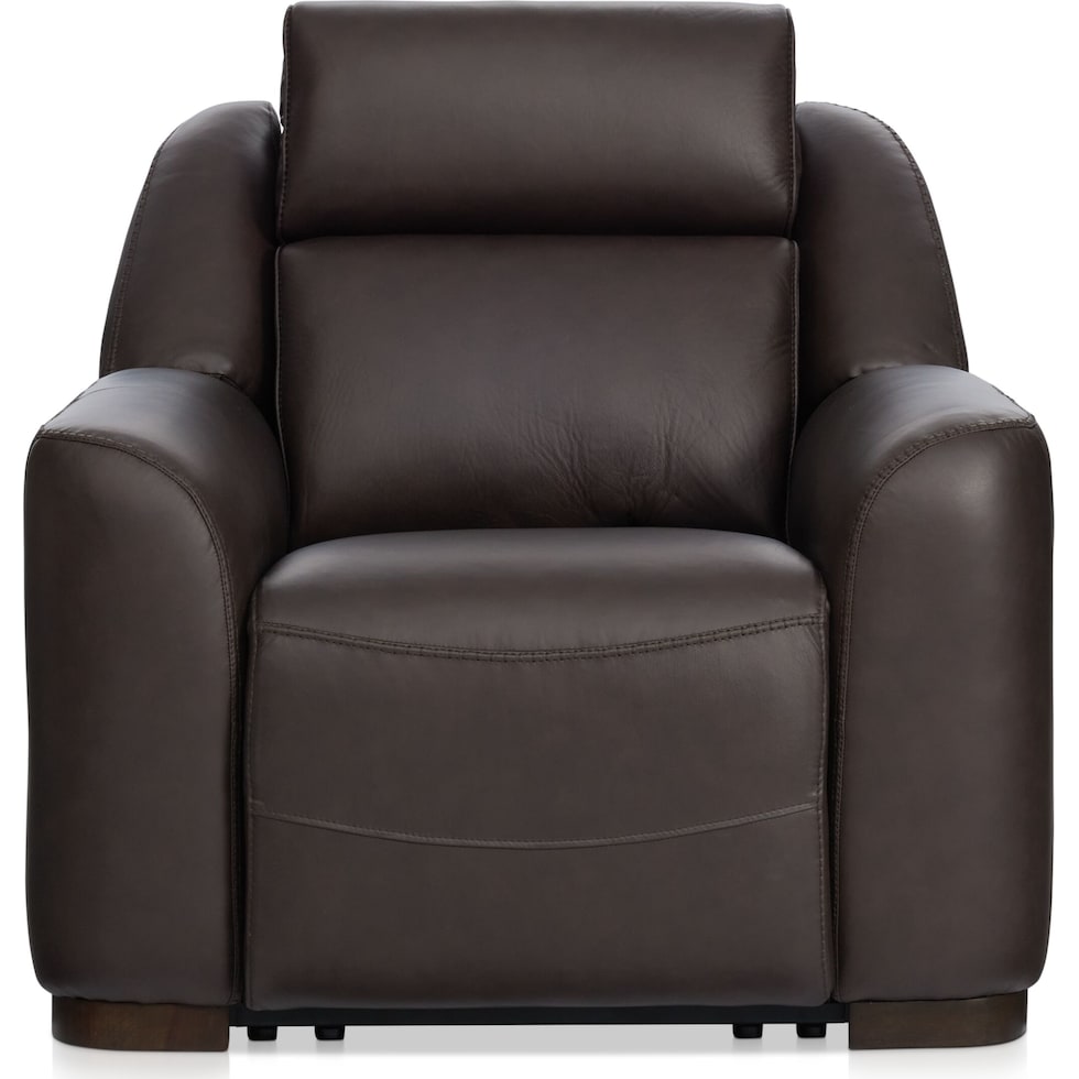 merrell dark brown power recliner   