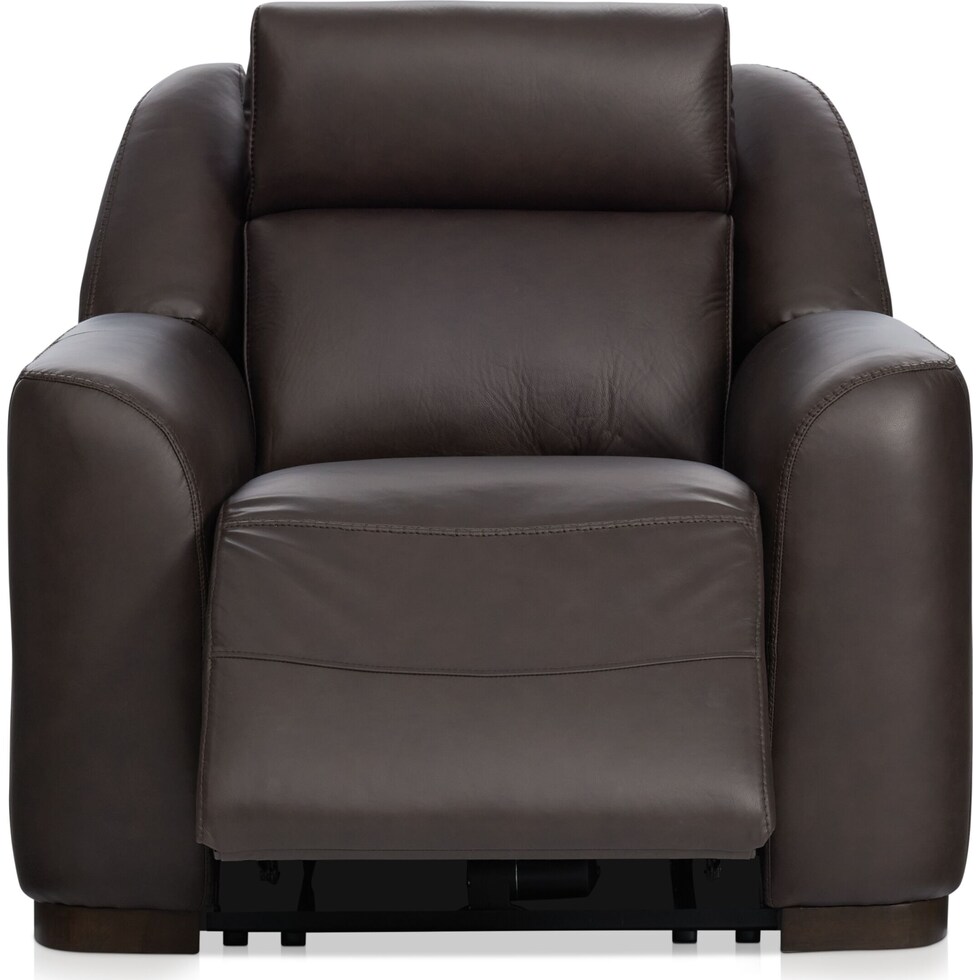 merrell dark brown power recliner   