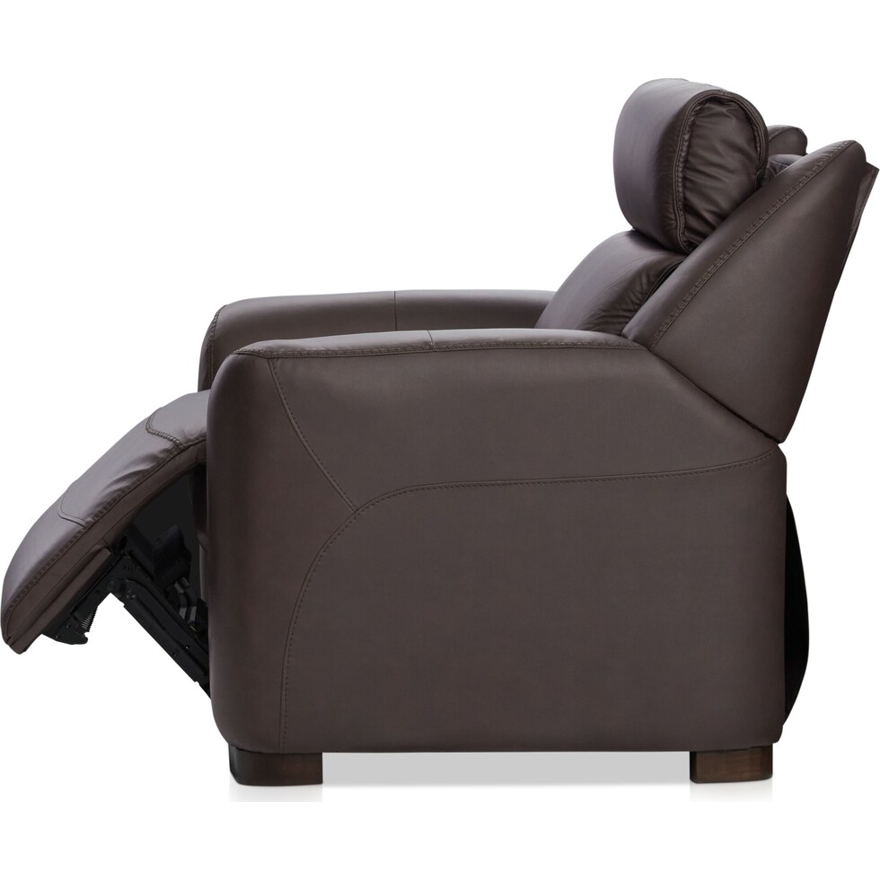 merrell dark brown power recliner   