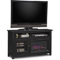 merrick black black fireplace tv stand   
