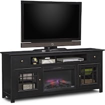 merrick black black fireplace tv stand   