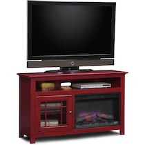merrick red red fireplace tv stand   