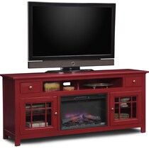 merrick red red fireplace tv stand   