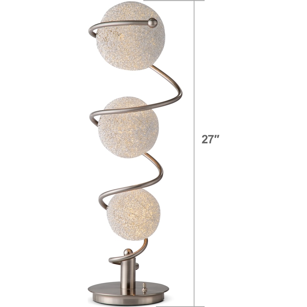 metal saturn silver table lamp   