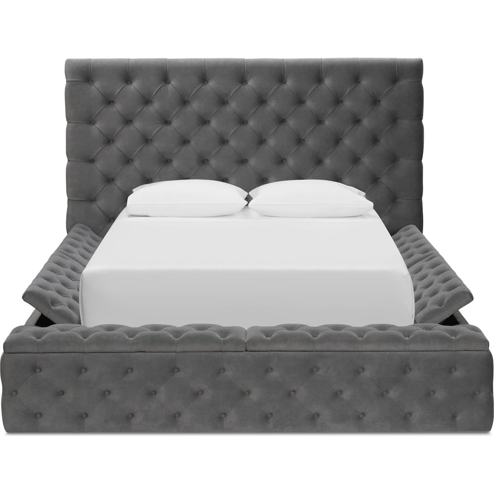 metropolis gray queen storage bed   