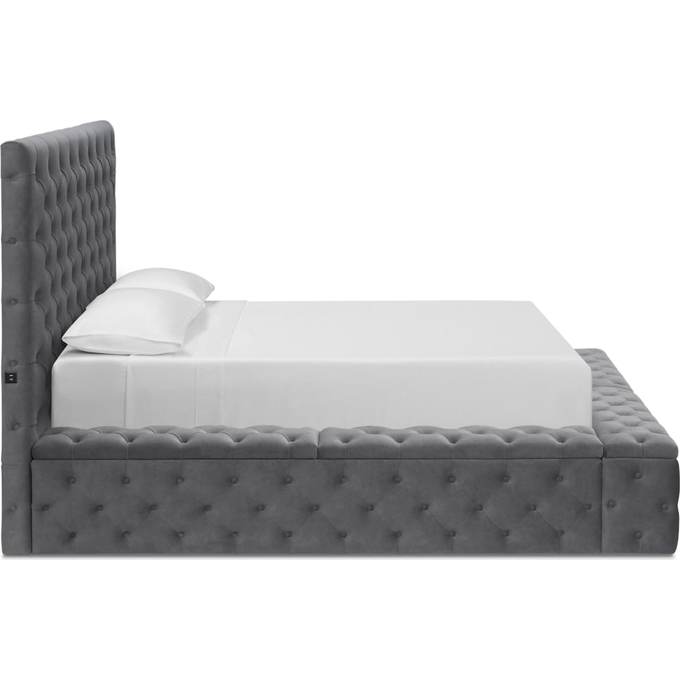 metropolis gray queen storage bed   