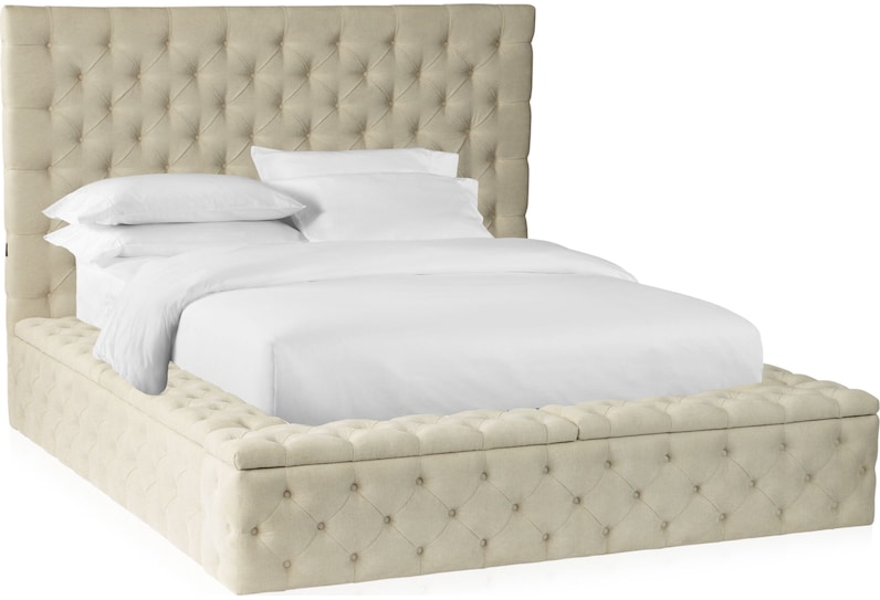 metropolis light brown king storage bed   