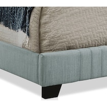 mia blue queen upholstered bed   