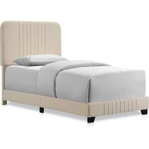 mia light brown twin upholstered bed   