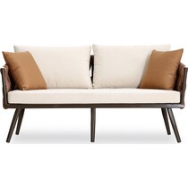 miami brown white outdoor loveseat set   