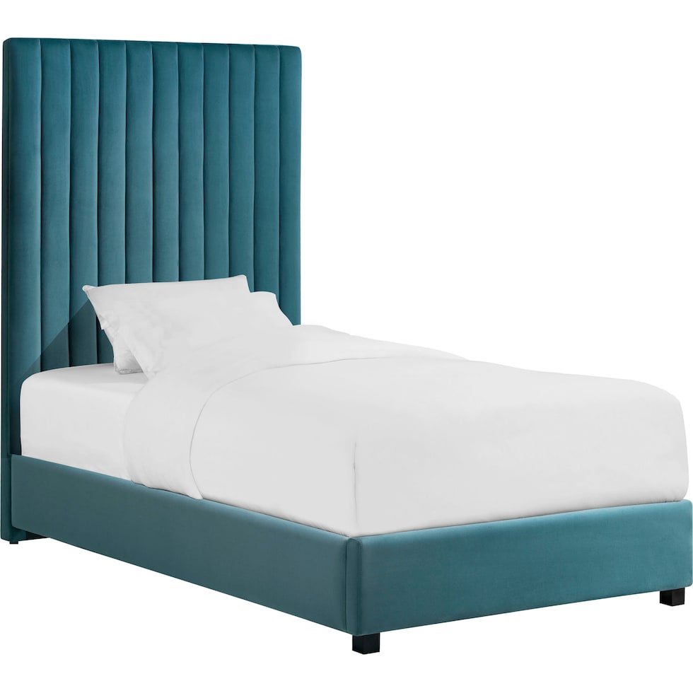 michel blue twin bed   