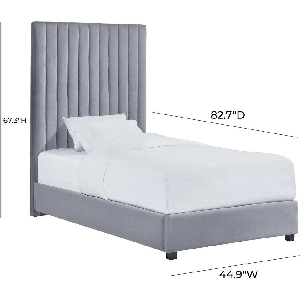 michel gray twin bed   