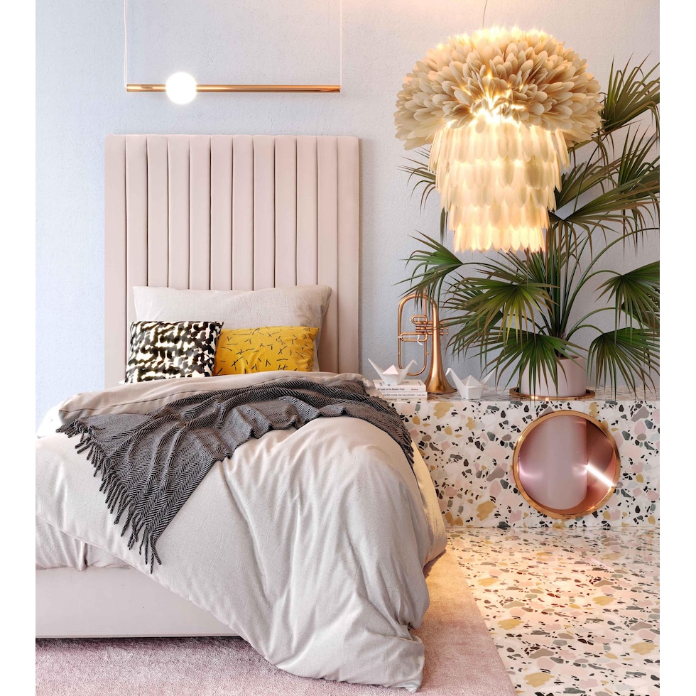michel pink twin bed   