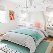 michel white king bed   