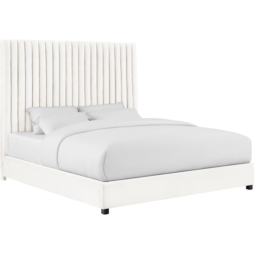 michel white queen bed   