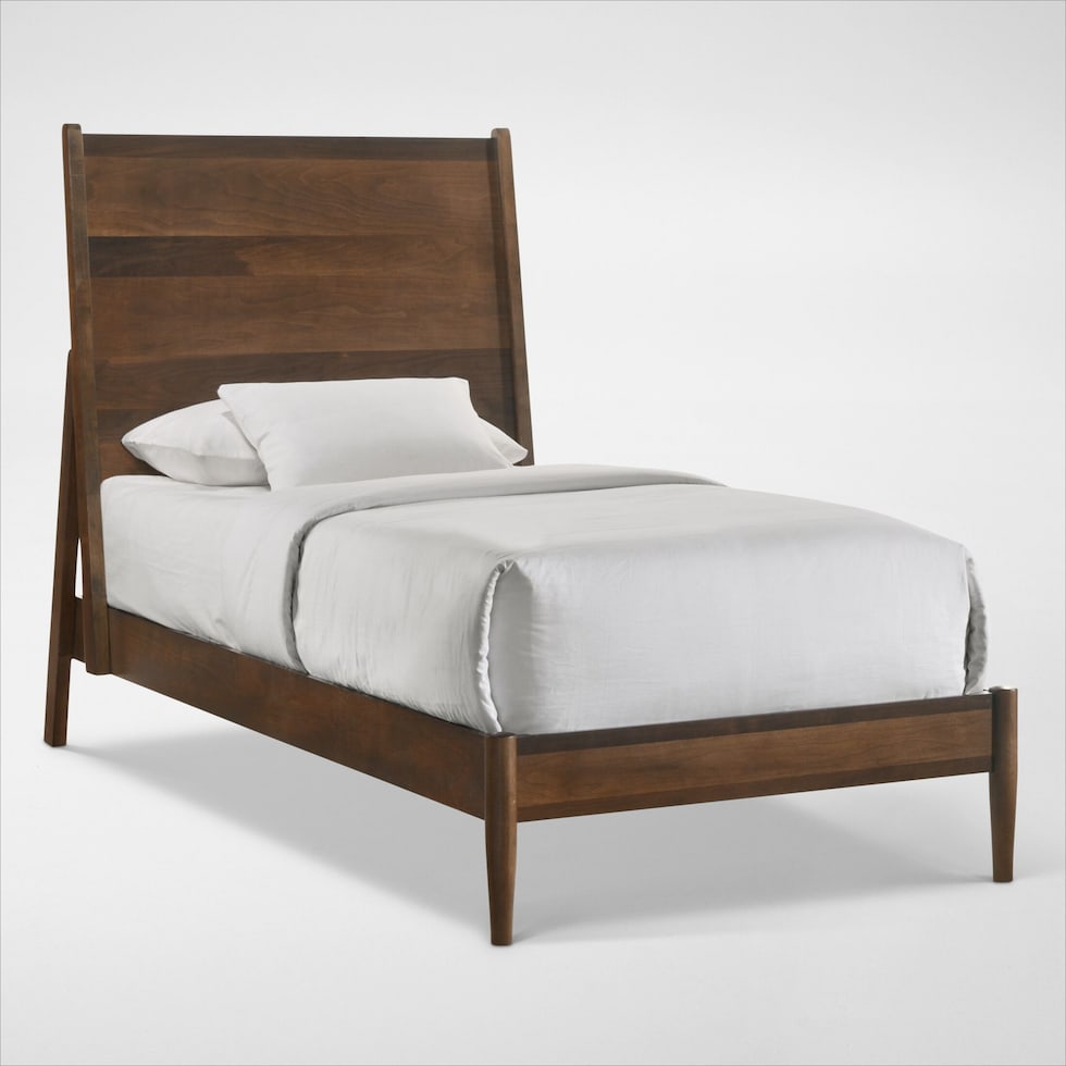 midtown bedroom light brown twin bed   