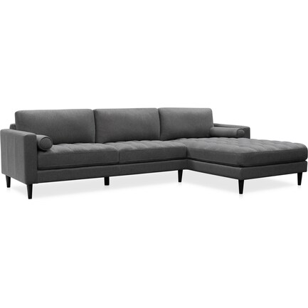 Midtowne 2-Piece Sectional with Right-Facing Chaise - Charcoal