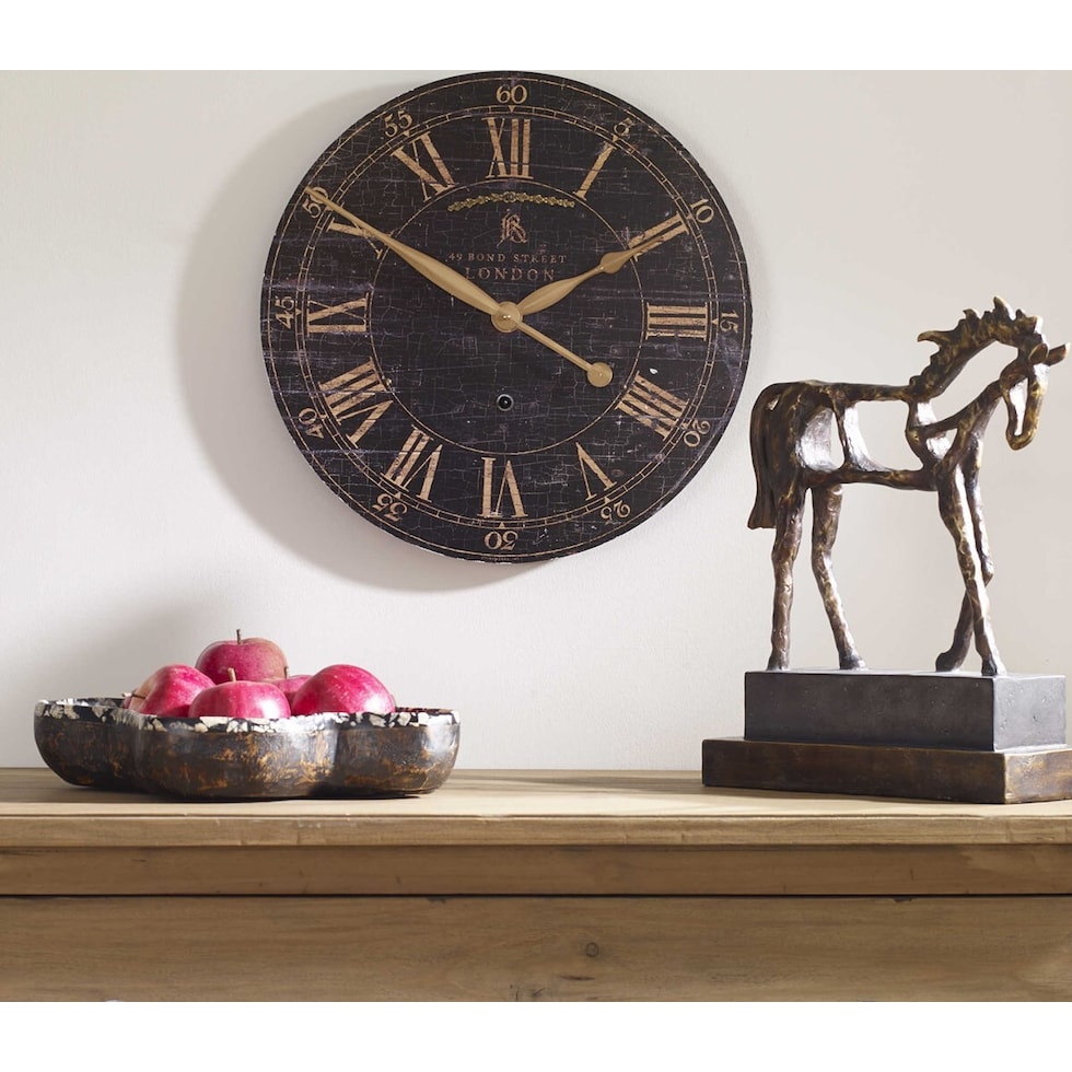 mikael black wall clock   