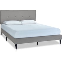 mikah gray king upholstered bed   