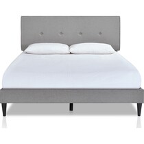 mikah gray queen upholstered bed   