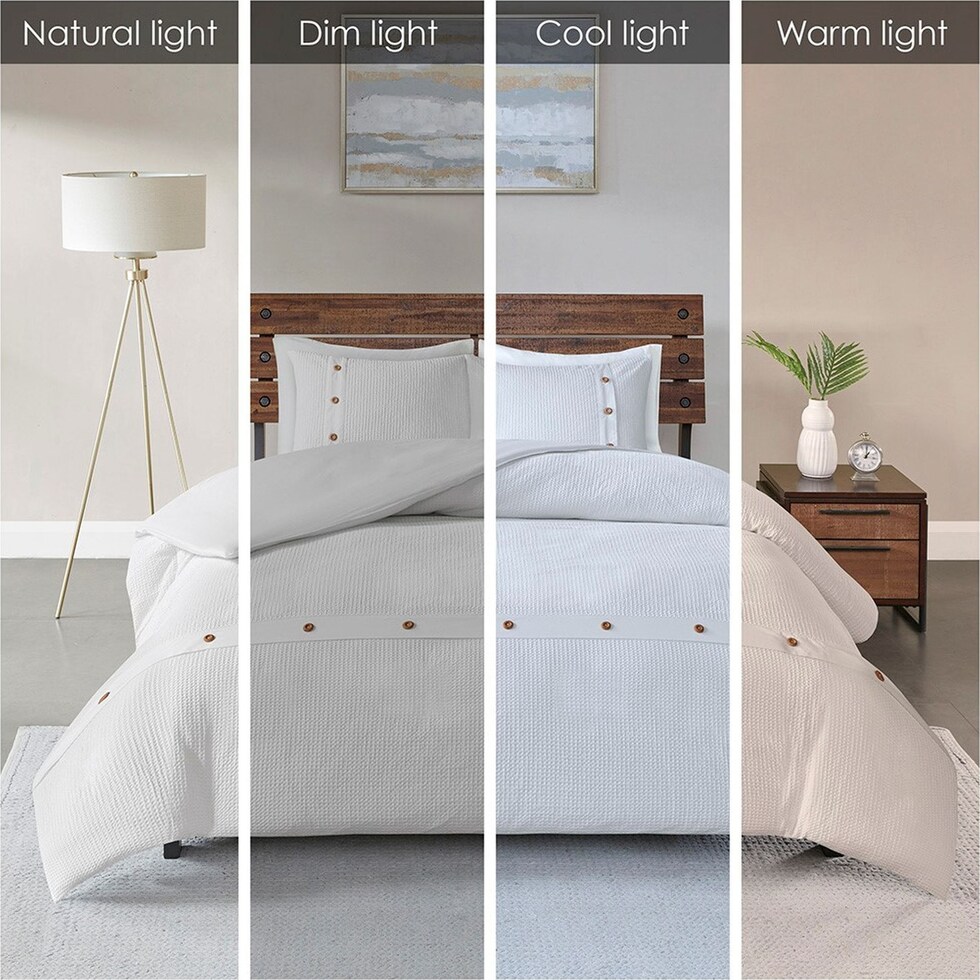 mikah white king california king bedding set   