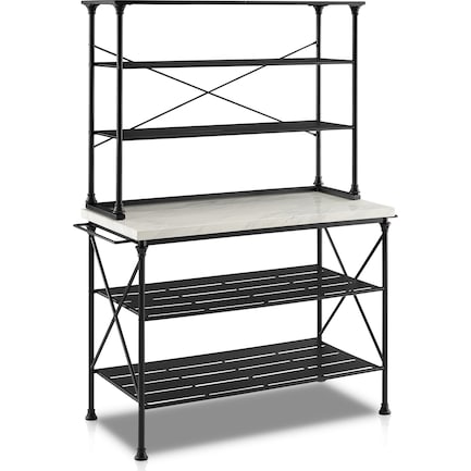 Kitchen Islands Kitchen Islands, Madeleine Black Kitchen Island With Hutch