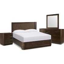 milan bedroom dark brown  pc queen bedroom   