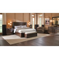 milan bedroom dark brown  pc queen bedroom   