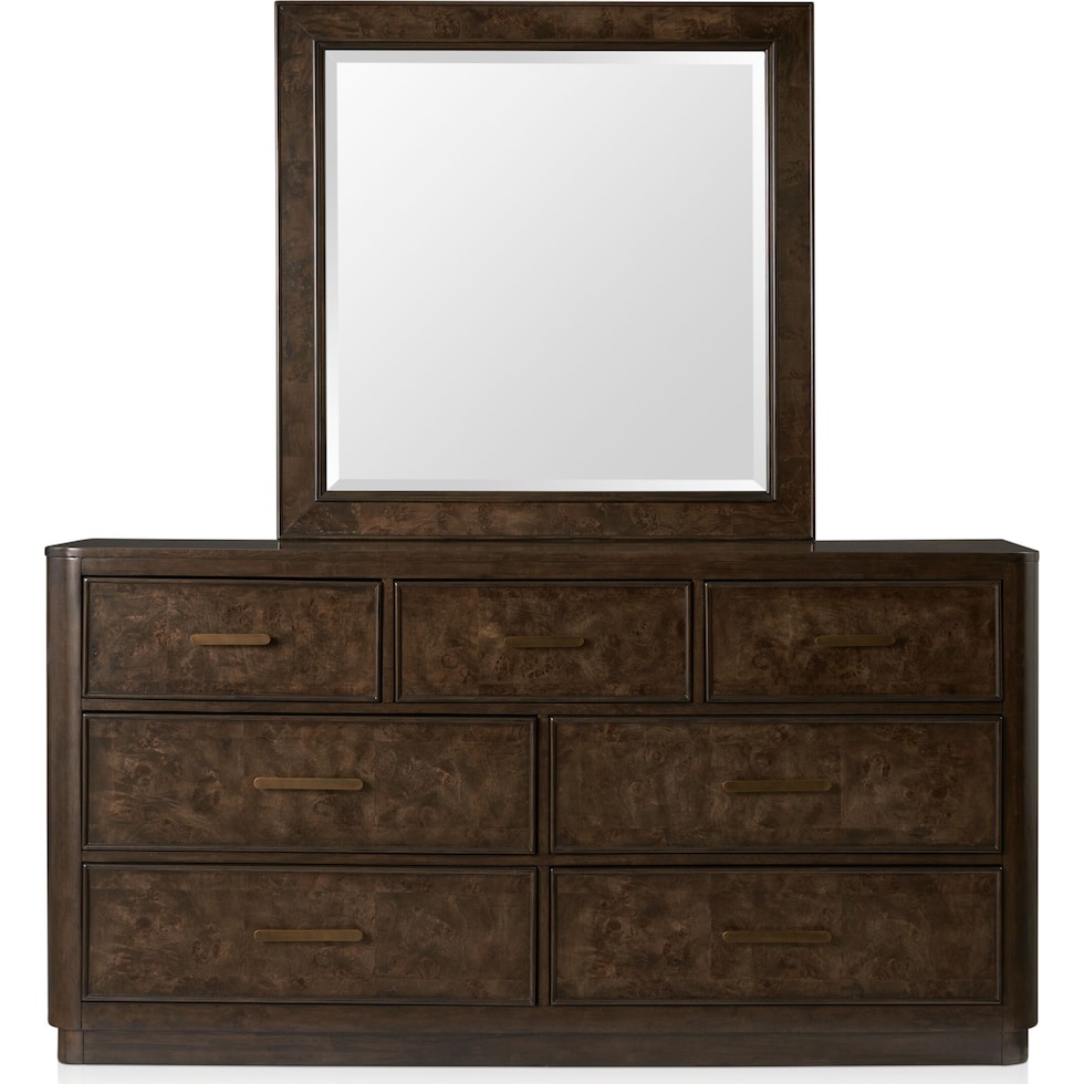 milan bedroom dark brown dresser and mirror   