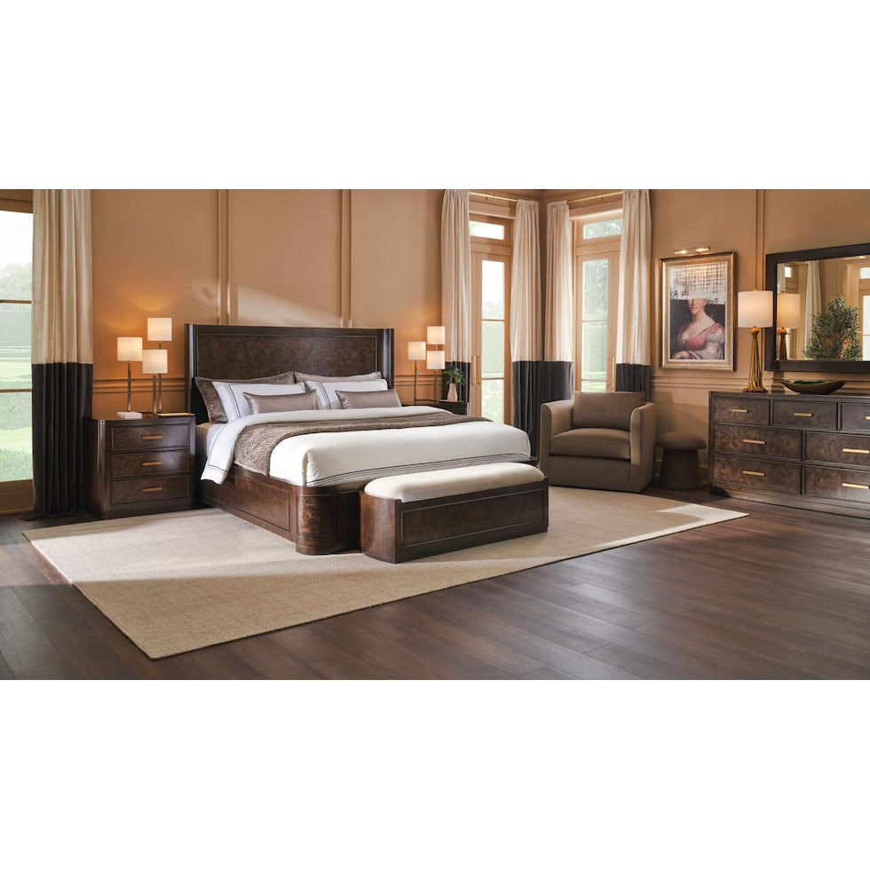 milan bedroom dark brown queen bed   