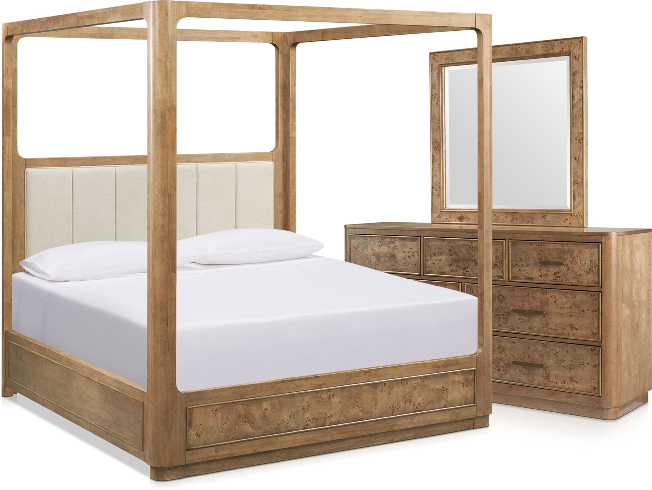 Milan 5 Piece Canopy Bedroom Set with Dresser and Mirror Value City Furniture