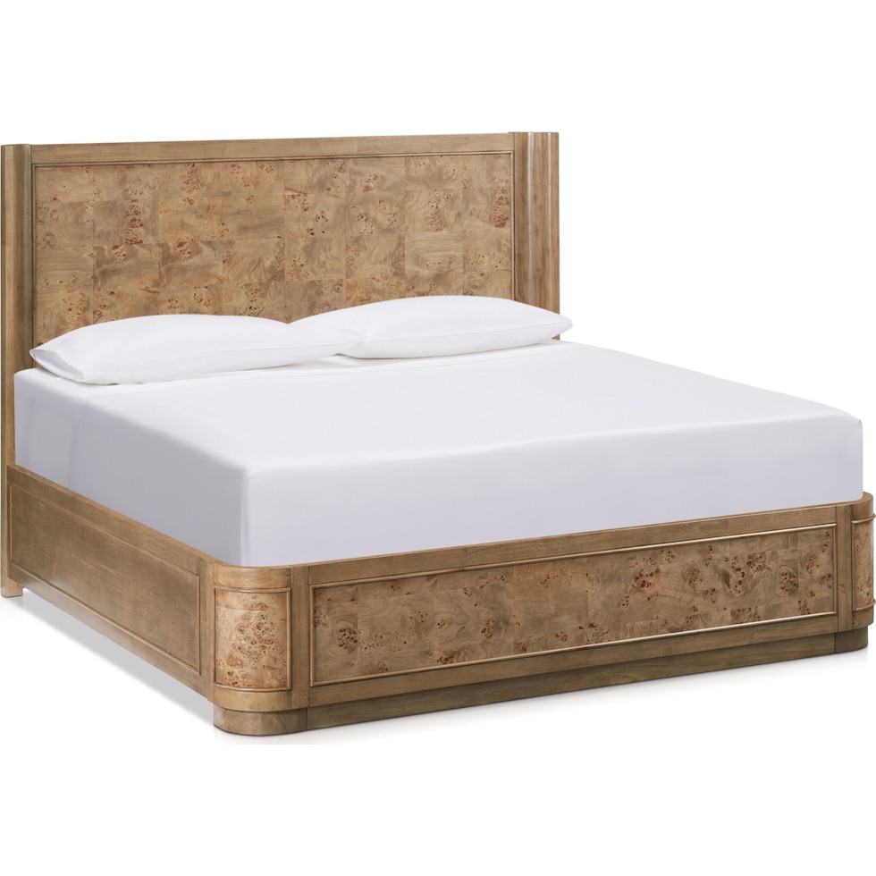 milan bedroom light brown queen bed   