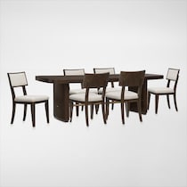 milan dining dark brown  pc dining room web   