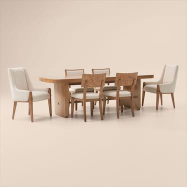 Milan Dining Table, 4 Side Chairs and 2 Host Chairs